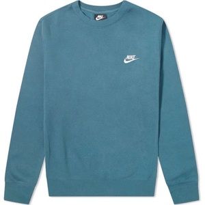 Nike teal club fleece crewneck size m